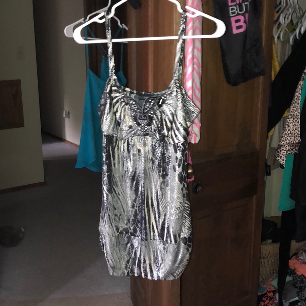 Long snake skin silky tank top